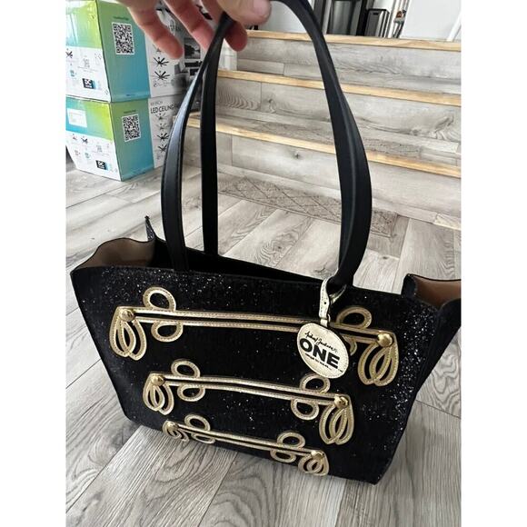 Michael Jackson ONE Cirque Du Soleil MJ Jacket Tote Purse Black, Gold Glitter - Picture 4 of 10